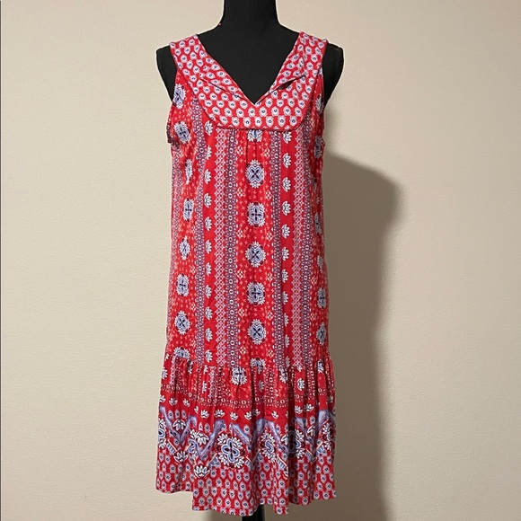 Style & Co. Dresses & Skirts - Style & Co. Red and Blue Patterned Dress